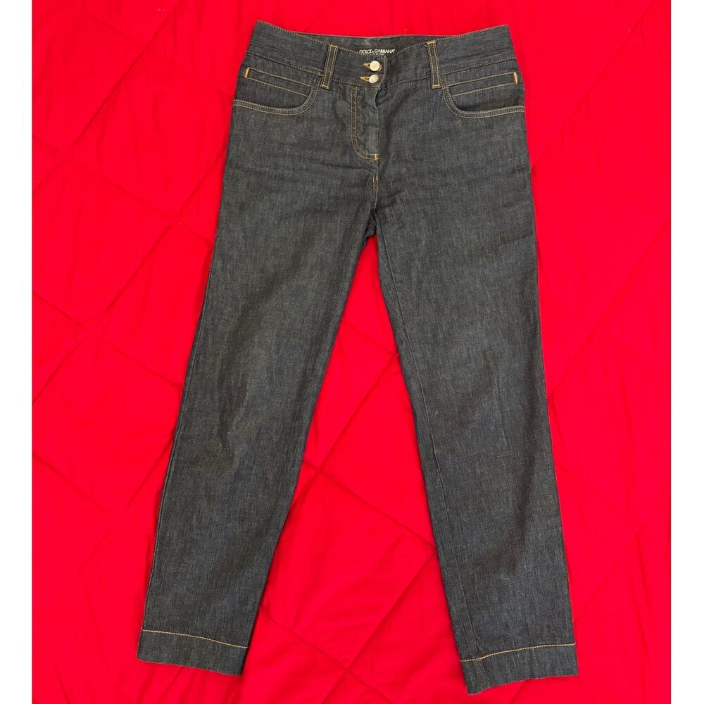 Dolce & Gabbana Authentic Dark Wash Mid-Rise Skinny Leg Women Jeans IT38 US2 XS